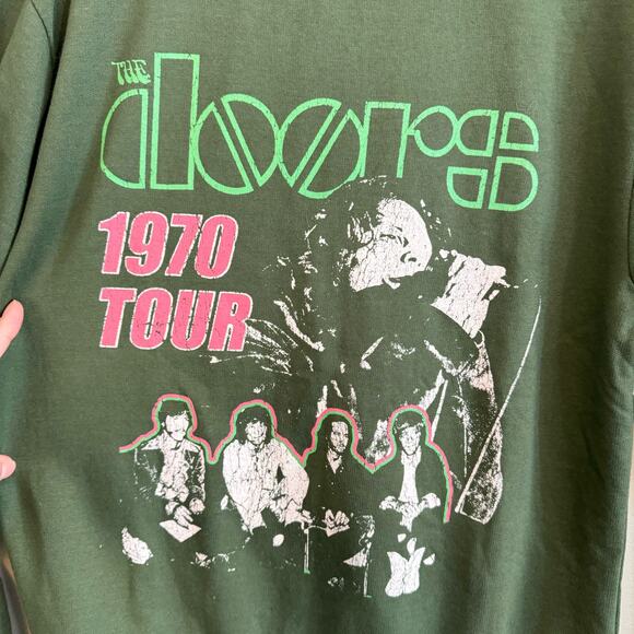 THE DOORS Sweatshirt Womens M 1970 Band Tour Music Oversized Green NWT - Picture 5 of 7